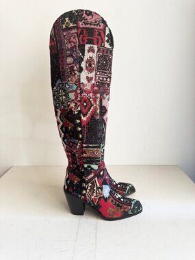 JESSICA SIMPSON JS-RAVYN Tapestry Canvas Boho Southwestern Tall Boots 5